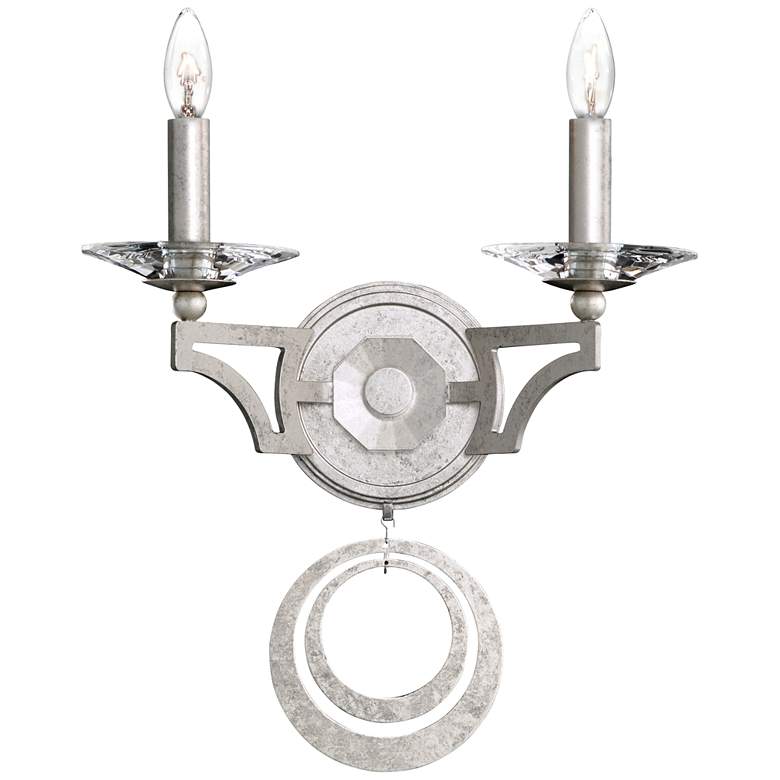Image 1 Schonbek Gwynn 16"H Silver and Crystal 2-Light Wall Sconce