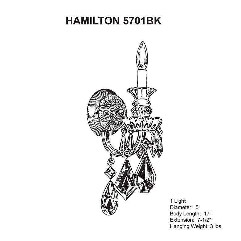 Image 4 Schonbek Hamilton 17" High Handcut Crystal Wall Sconce more views