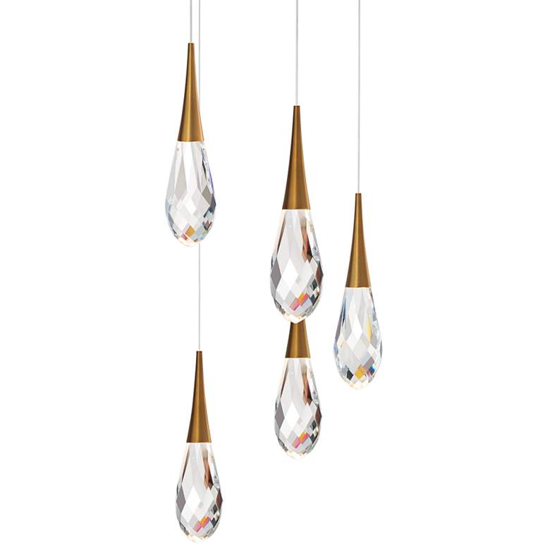 Image 1 Schonbek Hibiscus 17"W Aged Brass LED Multi-Light Pendant