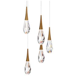 Schonbek Hibiscus 17"W Aged Brass LED Multi-Light Pendant