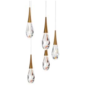 Schonbek Hibiscus 17"W Aged Brass LED Multi-Light Pendant Schonbek Hibiscus 17"W Aged Brass LED Multi-Light Pendant