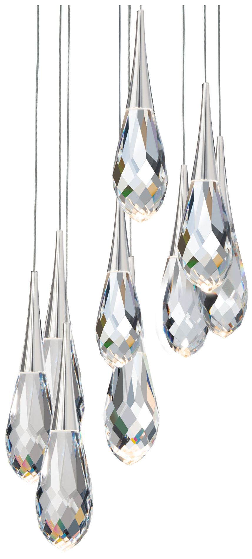 Schonbek Hibiscus 17"W Polished Nickel 9-Light LED Pendant