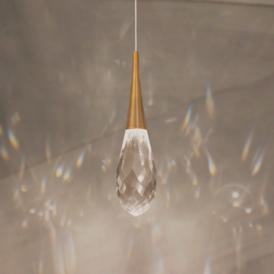 Schonbek Hibiscus 3 1/4" Wide Brass Crystal LED Mini Pendant Schonbek Hibiscus 3 1/4" Wide Brass Crystal LED Mini Pendant