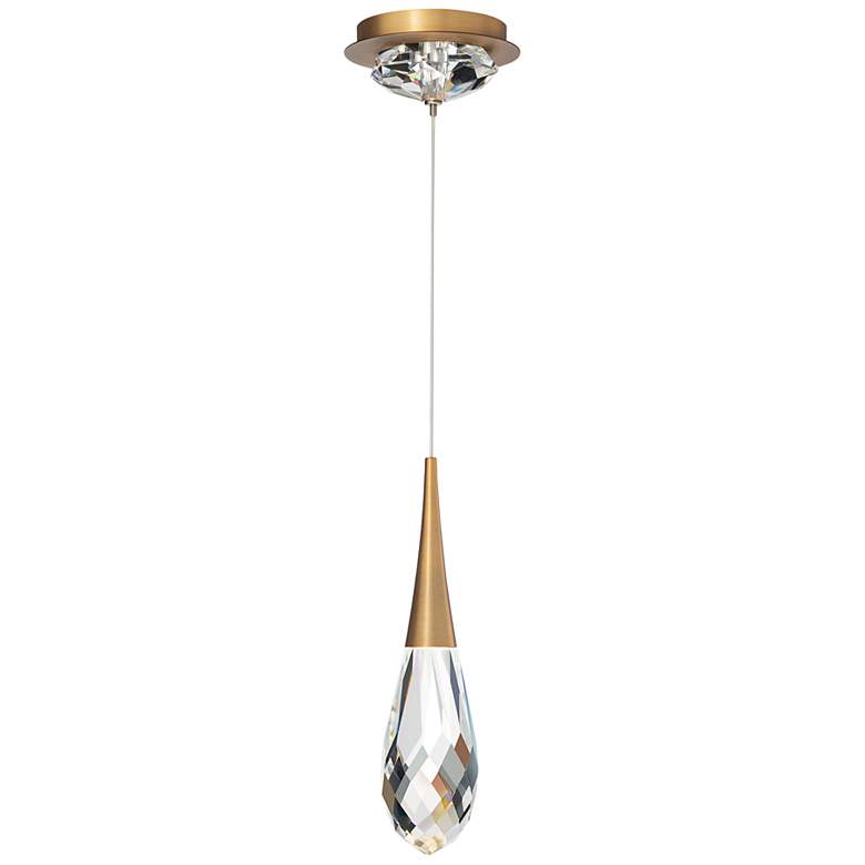 Image 3 Schonbek Hibiscus 3 1/4" Wide Brass Crystal LED Mini Pendant more views