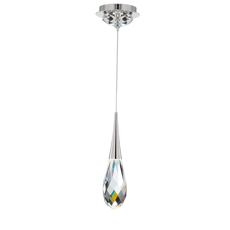 Image 3 Schonbek Hibiscus 3 1/4" Wide Nickel Crystal LED Mini Pendant more views