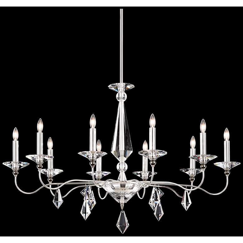 Image 1 Schonbek Jasmine 42 inchW Polished Silver 10-Light Chandelier