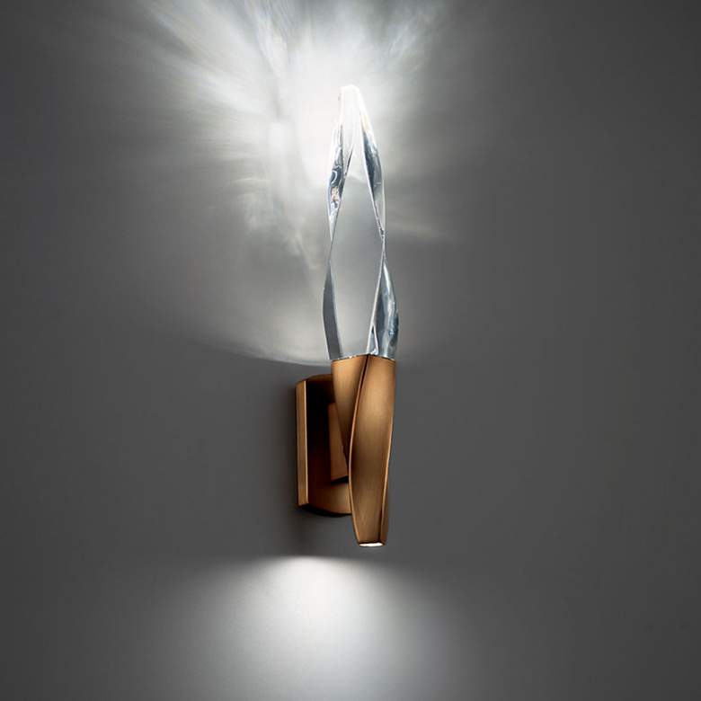 Image 1 Schonbek Kindjal 18" High Aged Brass LED Wall Sconce
