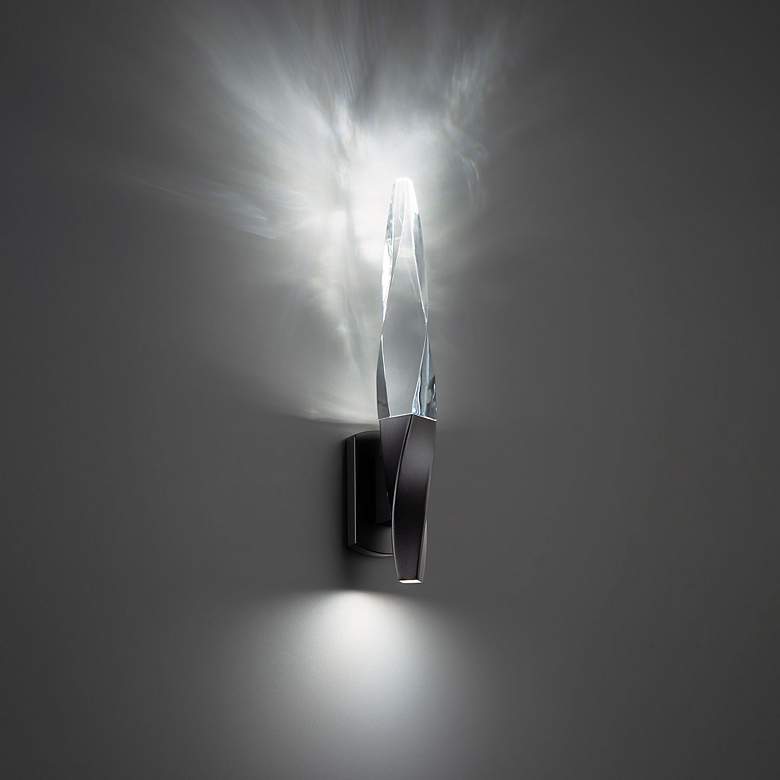 Image 1 Schonbek Kindjal 18"H Black Clear Crystal LED Wall Sconce