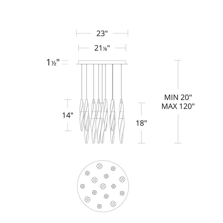 Image 4 Schonbek Kindjal 23" Wide 15-Light LED Multi-Light Modern Pendant more views