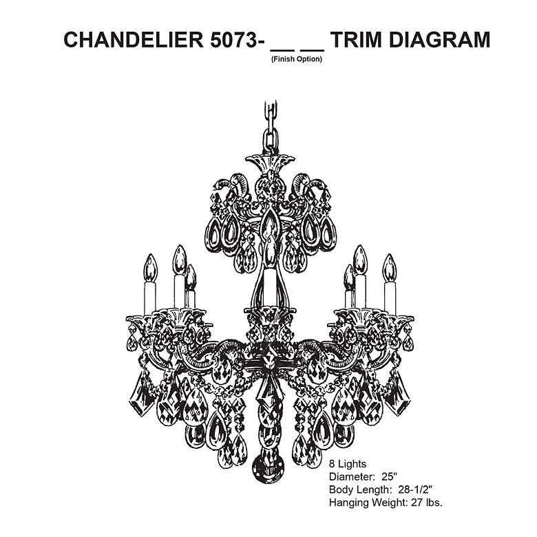 Image 6 Schonbek La Scala 25"W Heritage Crystal 8-Light Chandelier more views