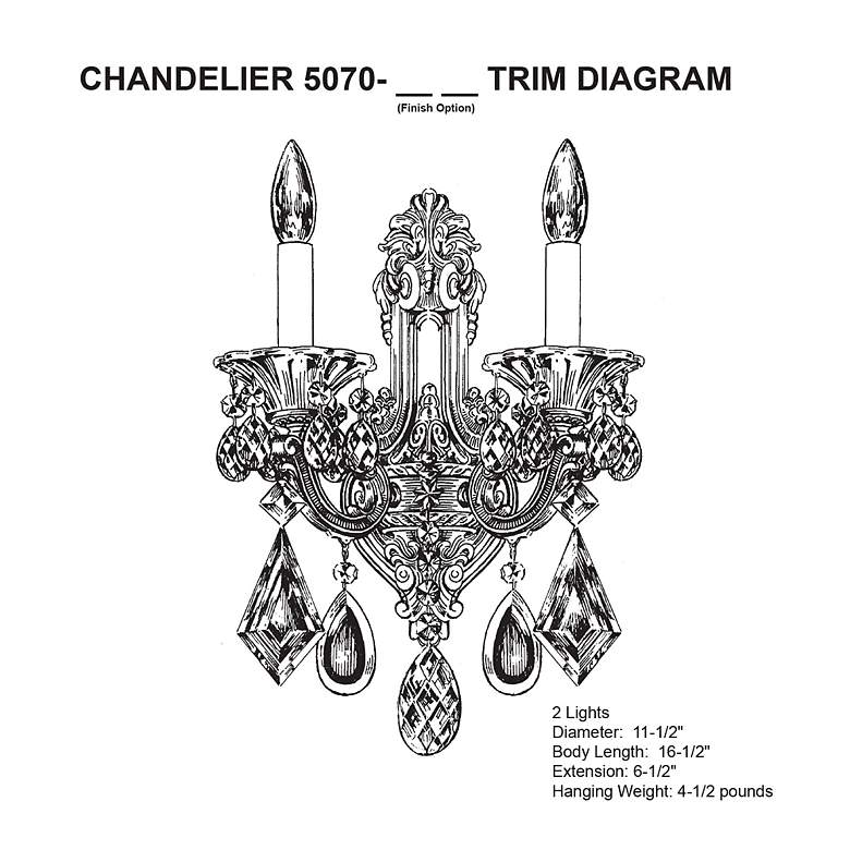 Image 2 Schonbek La Scala Collection 2-Light Crystal Wall Sconce more views