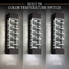 Image4 of Schonbek Labrynth 32" High Black LED Outdoor Wall Light more views