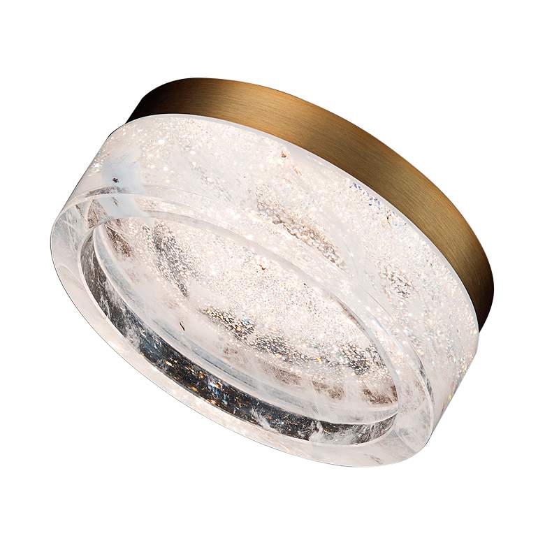 Image 2 Schonbek Melange 8" Wide Brass and Crystal Modern LED Ceiling Light more views