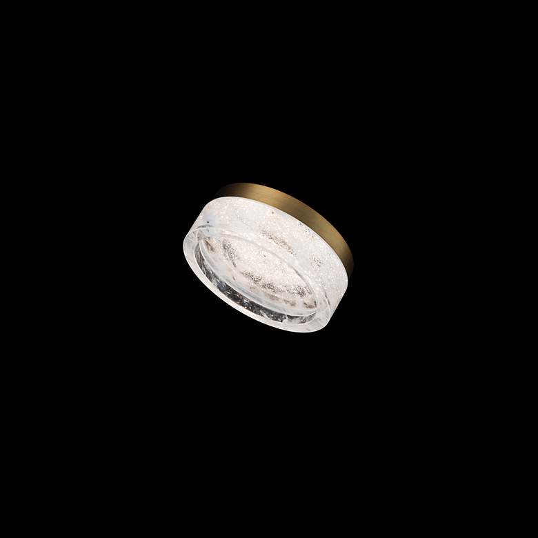 Image 3 Schonbek Melange 8" Wide Brass and Crystal Modern LED Ceiling Light more views