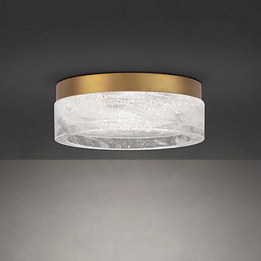 Schonbek Melange 8" Wide Brass and Crystal Modern LED Ceiling Light
