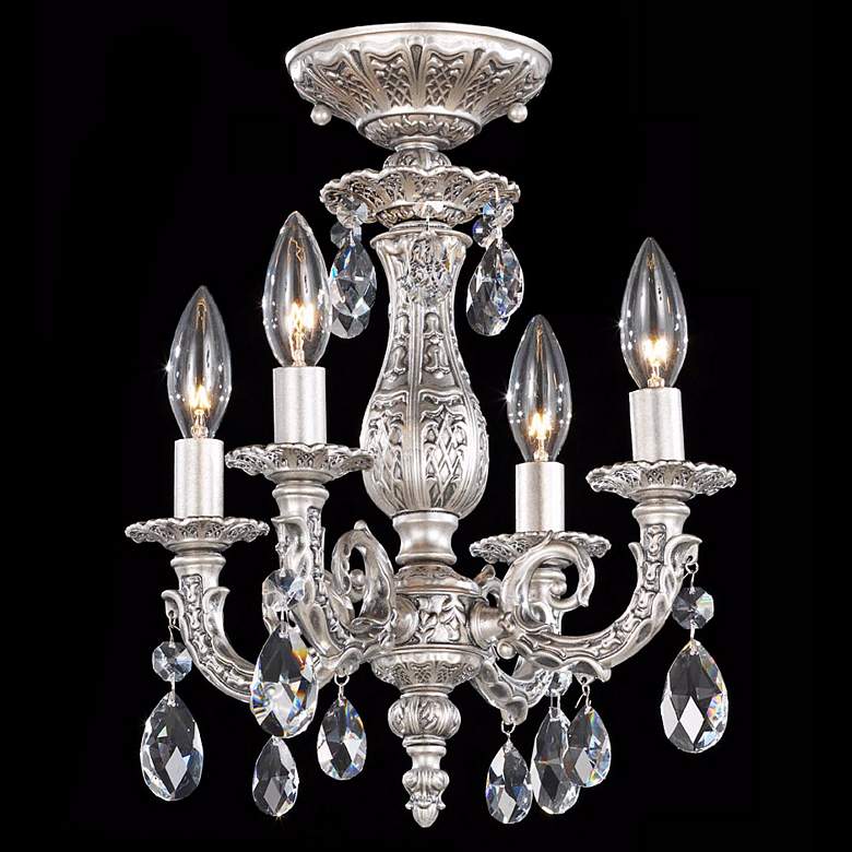 Image 1 Schonbek Milano 11 1/2 inchW Roman Silver Crystal Ceiling Light