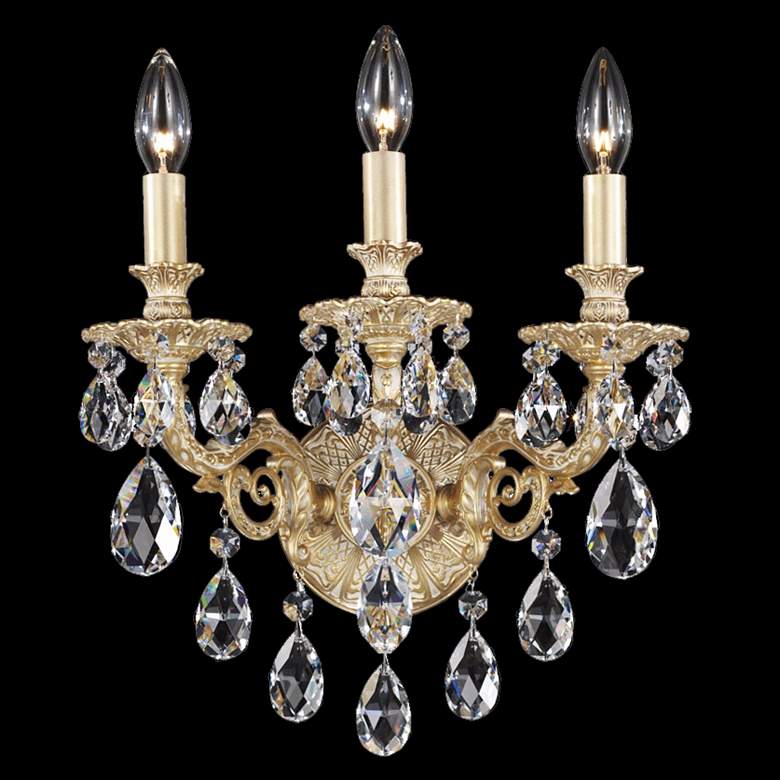 Image 1 Schonbek Milano 15 inch High Gold Optic Crystal Wall Sconce