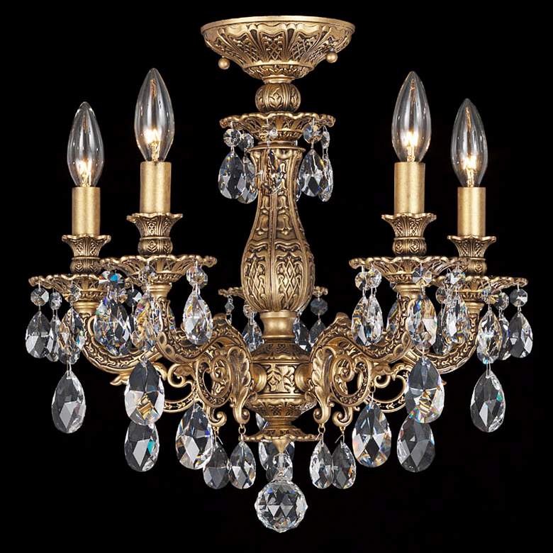 Image 1 Schonbek Milano 16 1/2 inchW Optic Clear Crystal Ceiling Light