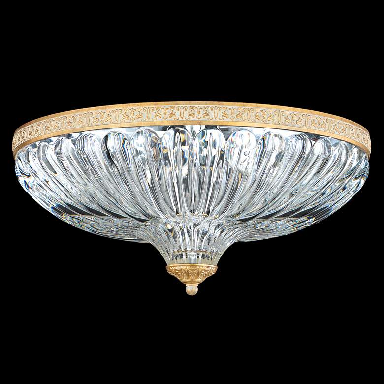 Image 1 Schonbek Milano 16"W Parchment Gold Crystal Ceiling Light
