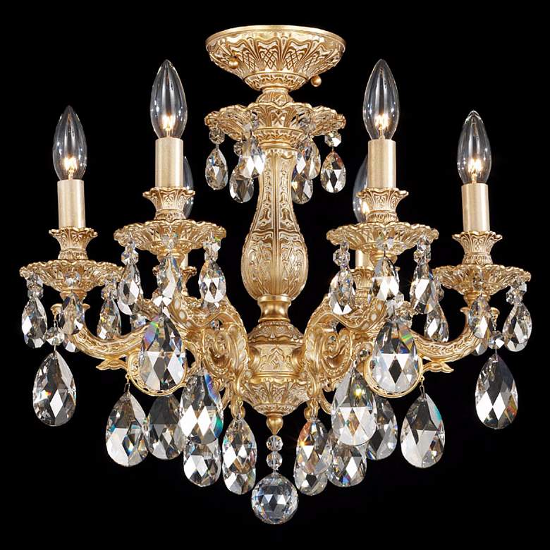 Image 1 Schonbek Milano 17 inchW Midnight Clear Crystal Ceiling Light