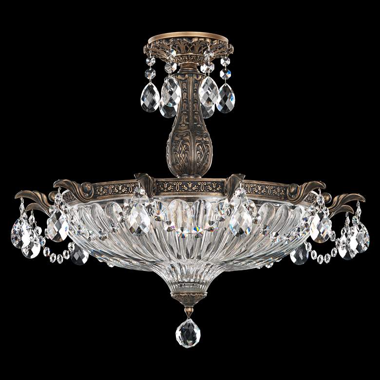 Image 1 Schonbek Milano 22 1/2 inchW Midnight Gild Crystal Ceiling Light