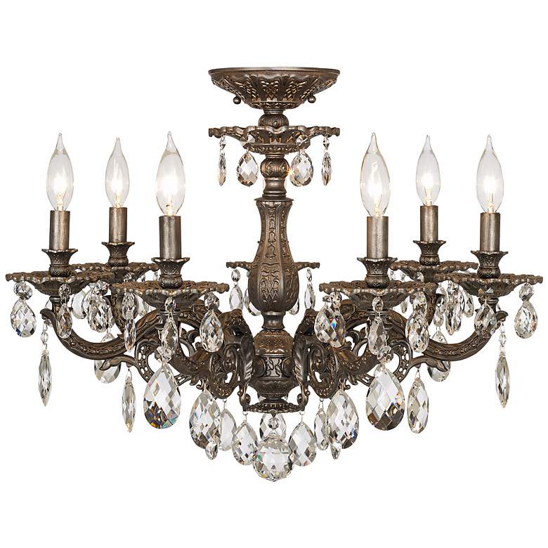 Image 1 Schonbek Milano 24 inchW Midnight Clear Crystal Ceiling Light