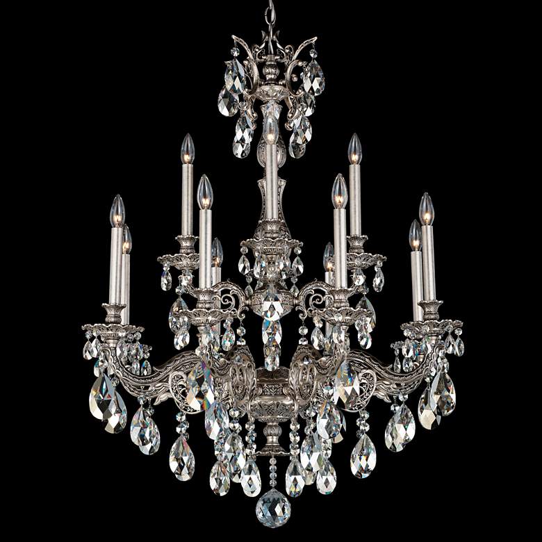 Image 1 Schonbek Milano 31" Wide Roman Silver Crystal Chandelier