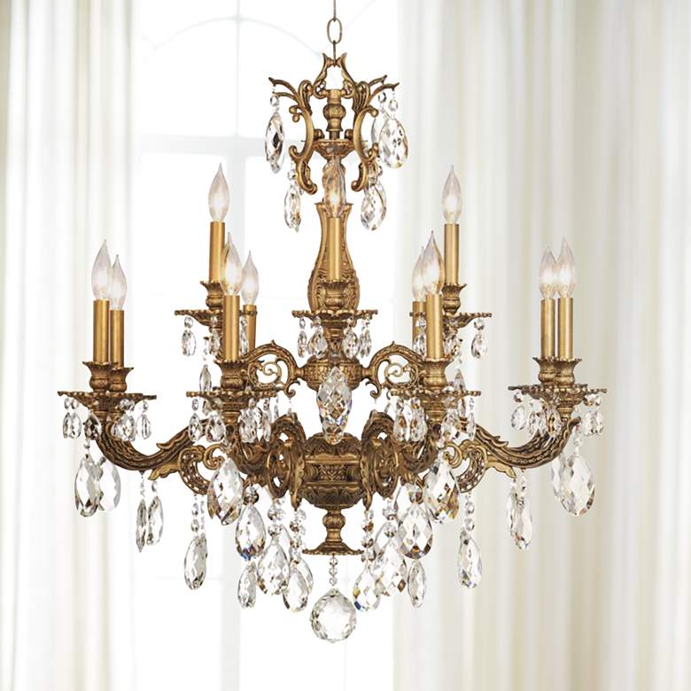 Image 1 Schonbek Milano 32 1/2 inchW Bronze Spectra Crystal Chandelier