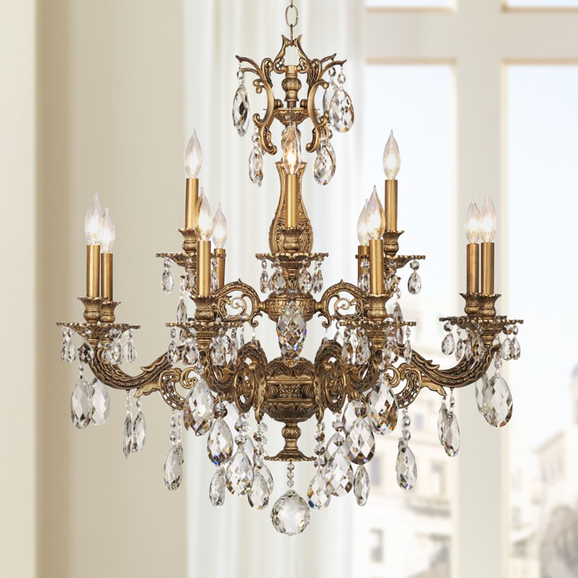 chandelier crystal bronze