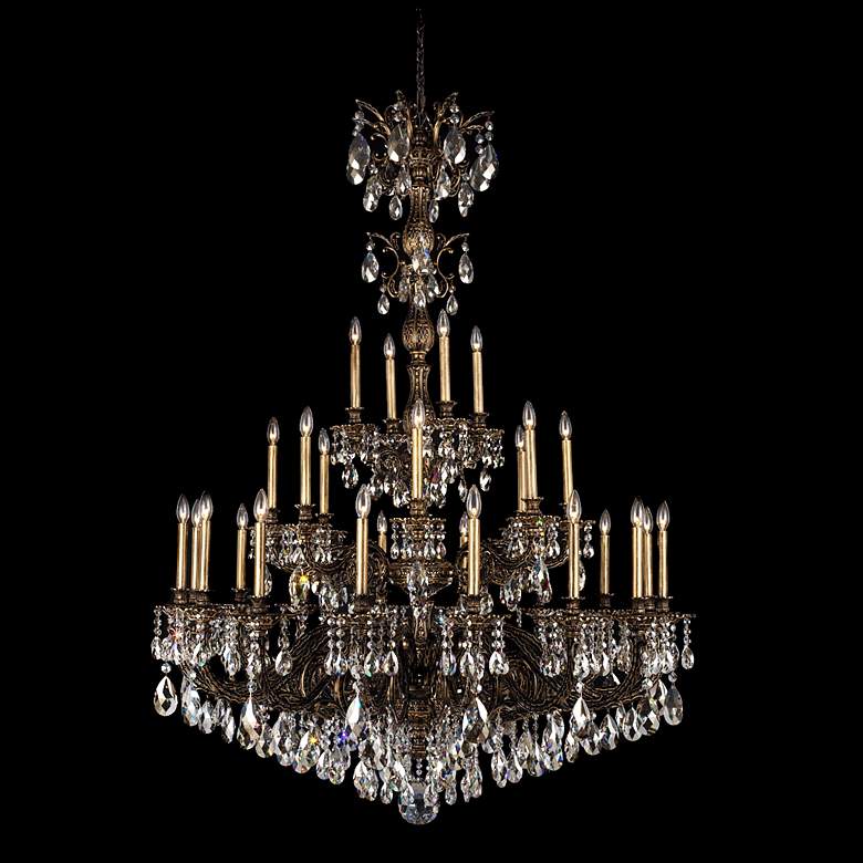 Image 1 Schonbek Milano 50 inch Wide Bronze Optic Crystal Chandelier