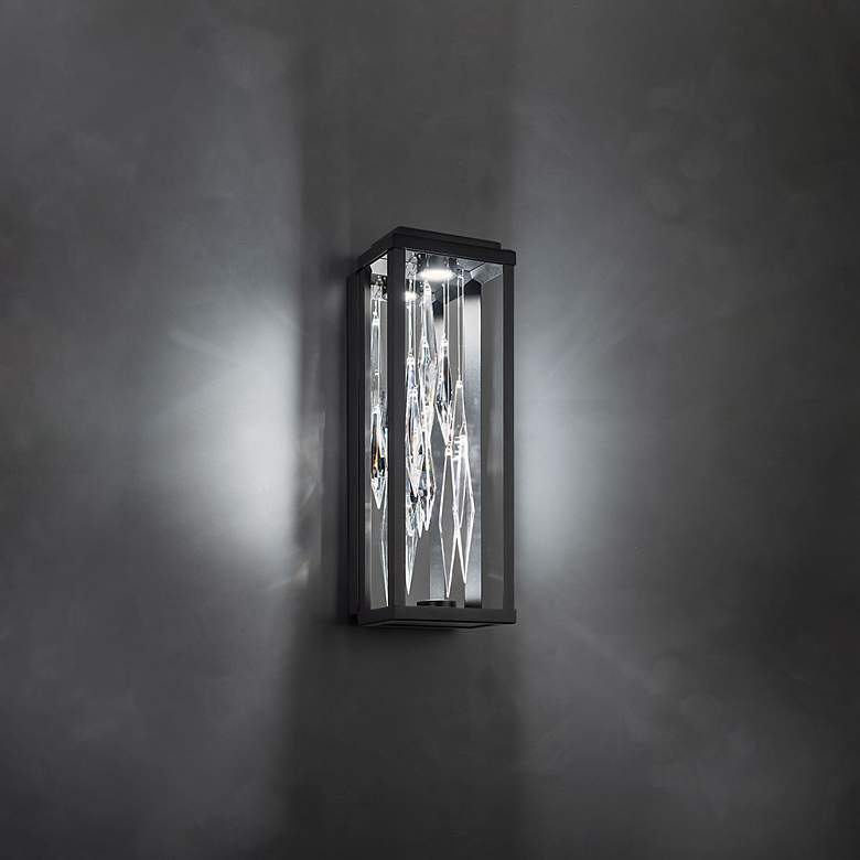 Image 1 Schonbek Mirage 16 1/2" High Black LED Wall Sconce