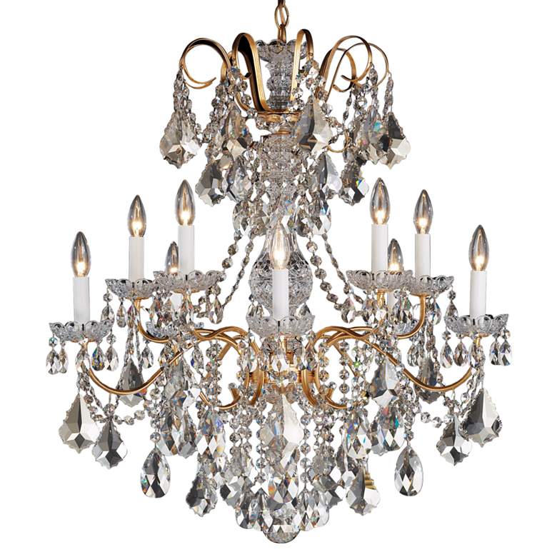 Image 1 Schonbek New Orleans 28 inchW Gold Hand-Cut Crystal Chandelier