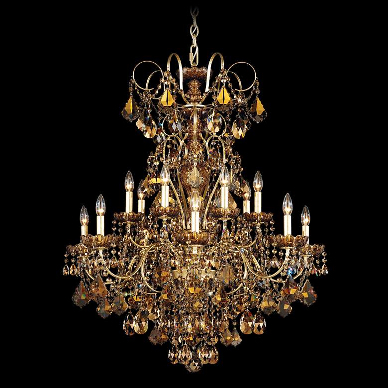 Image 1 Schonbek New Orleans 32 inch Wide Gold Teak Crystal Chandelier