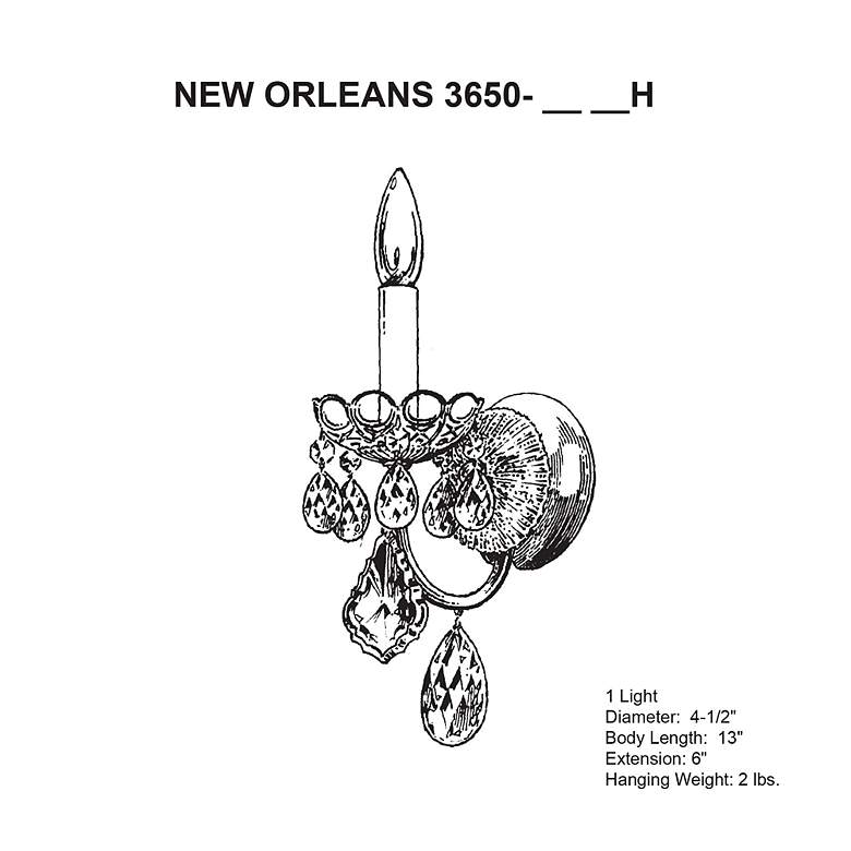 Image 4 Schonbek New Orleans Collection 13 1/2" High Crystal Sconce more views