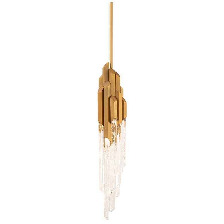 Image 2 Schonbek Organza 3 1/2" Wide Aged Brass LED Mini Pendant