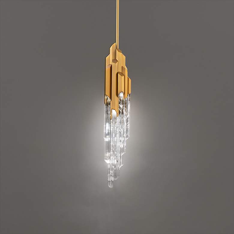 Image 1 Schonbek Organza 3 1/2" Wide Aged Brass LED Mini Pendant
