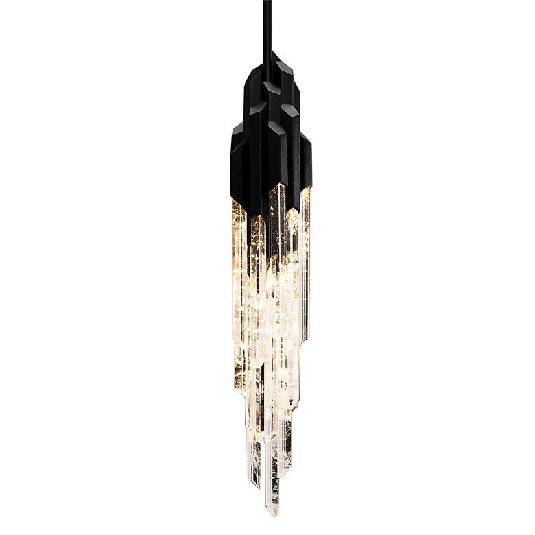Image 2 Schonbek Organza 3 3/4" Wide Black LED Mini Pendant