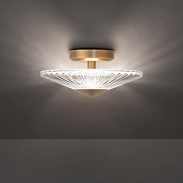 Schonbek Origami 12" Wide Aged Brass LED Ceiling Light