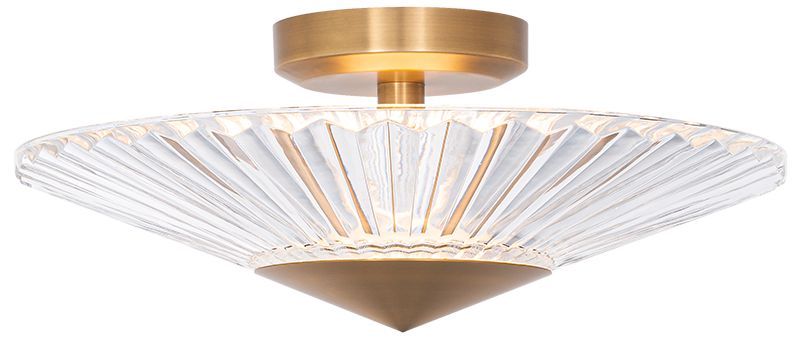Image 2 Schonbek Origami 16" Wide Aged Brass LED Ceiling Light