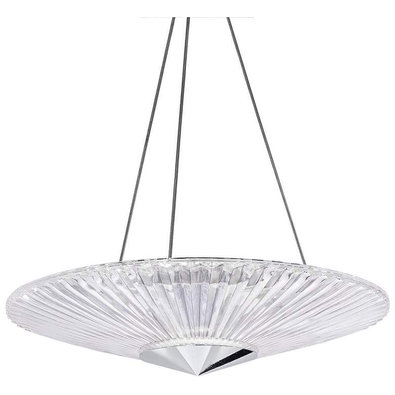 Image 1 Schonbek Origami 19" Wide Polished Chrome Clear Crystal 1-Light Pendan