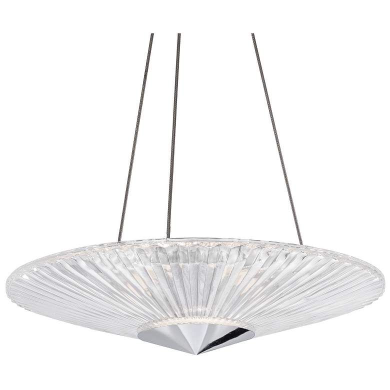 Image 1 Schonbek Origami 24" Wide Polished Chrome Clear Crystal 1-Light Pendan