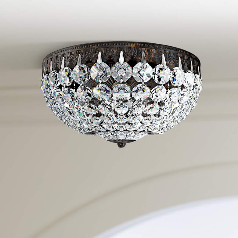 Image 1 Schonbek Petit Crystal 10"W Heirloom Bronze Ceiling Light