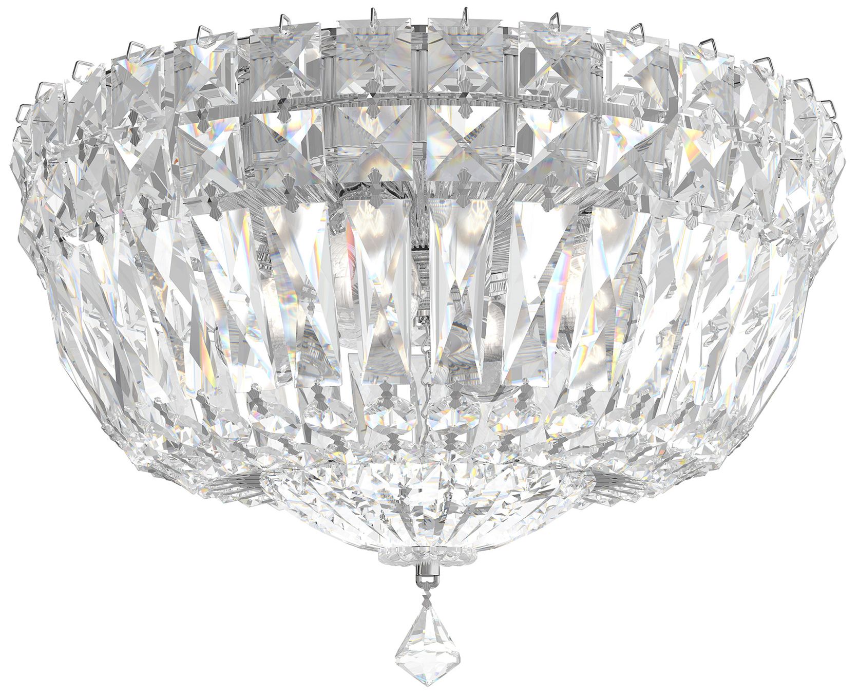 Schonbek Petit Crystal Deluxe 10" Wide Silver Ceiling Light