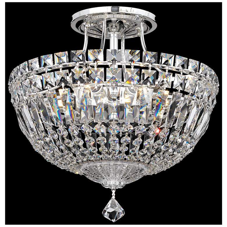 Image 1 Schonbek Petit Crystal Deluxe 12 inch Wide Silver Ceiling light