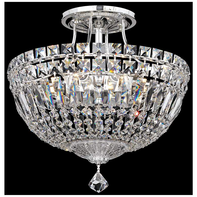 Image 1 Schonbek Petit Crystal Deluxe 12" Wide Silver Ceiling light