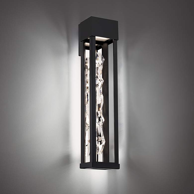 Image 4 Schonbek Polar 22" High Black Crystal LED Outdoor Wall Light more views
