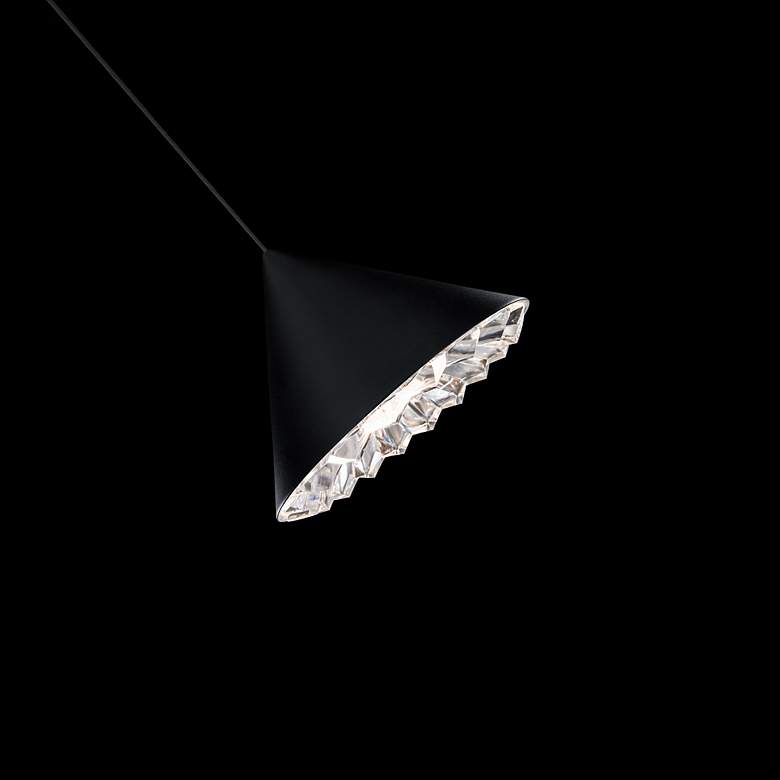 Image 4 Schonbek Primrose Black 8" Wide Modern Cone LED Mini Pendant more views