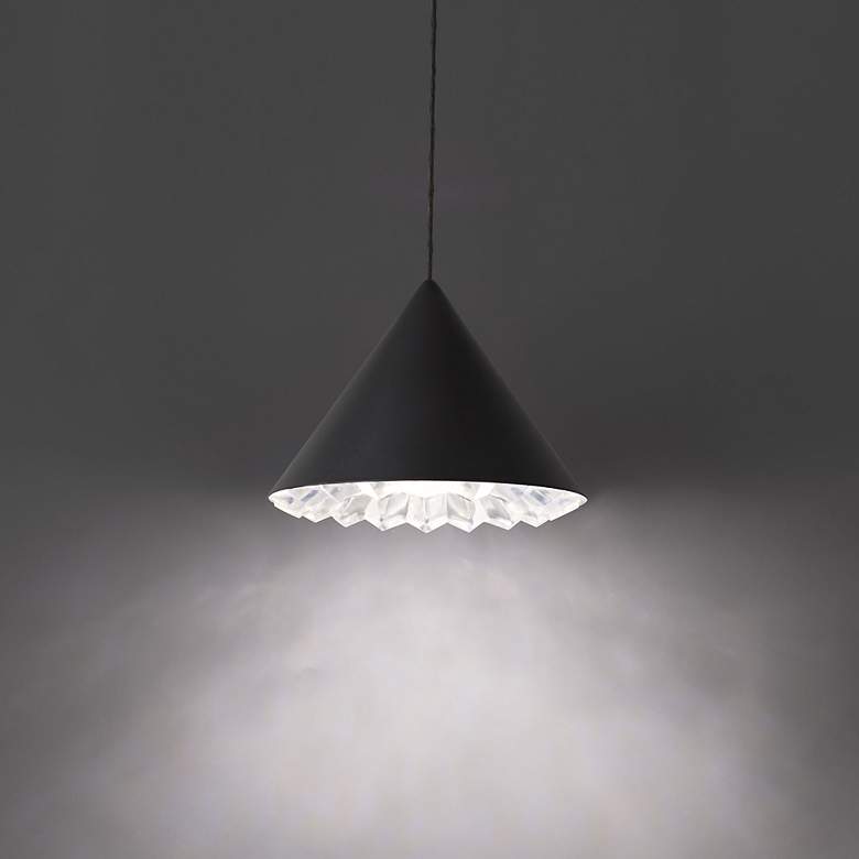 Image 5 Schonbek Primrose Black 8" Wide Modern Cone LED Mini Pendant more views