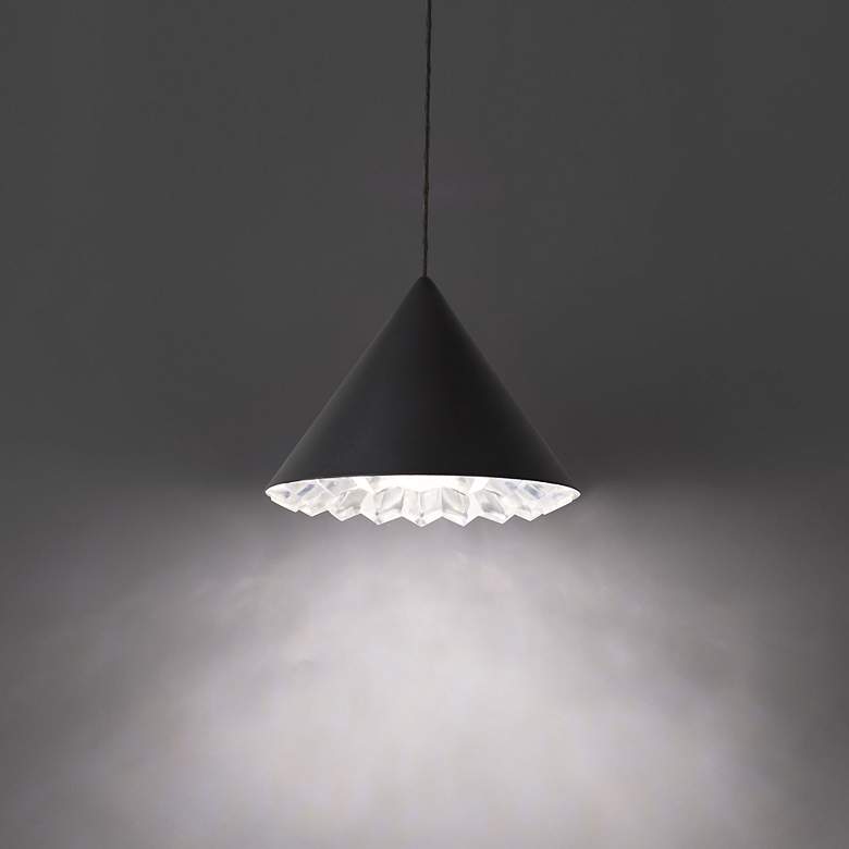 Image 4 Schonbek Primrose Black 8 inch Wide Modern Cone LED Mini Pendant more views