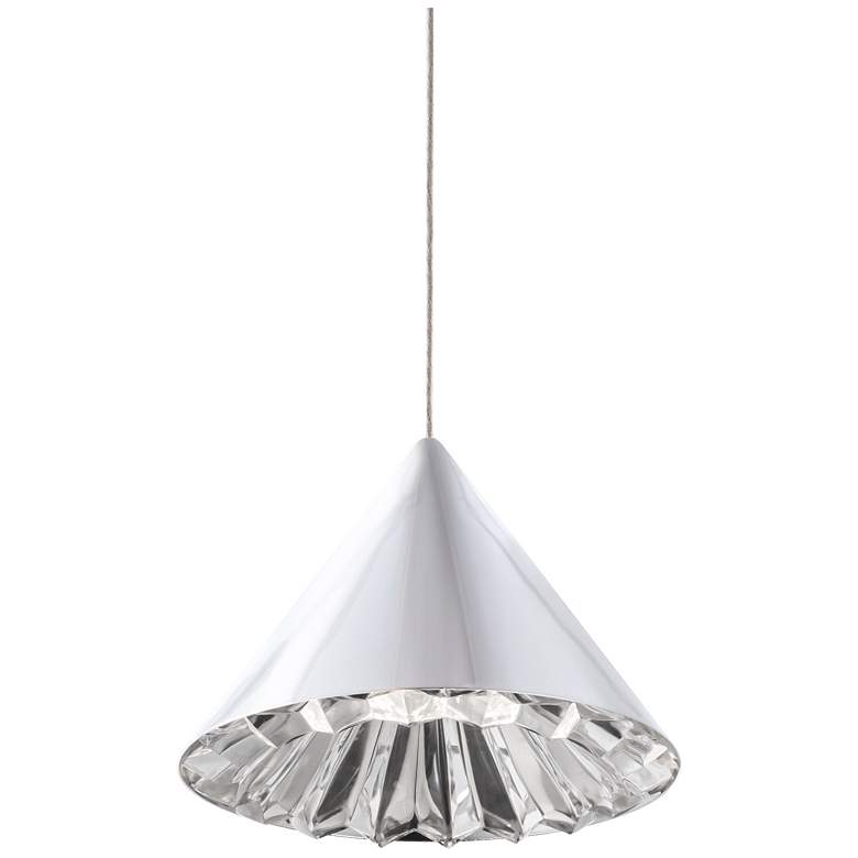 Image 1 Schonbek Primrose Chrome 8" Wide Modern Cone LED Mini Pendant